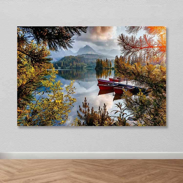 Tela Decorativa Multicolor 100x140 cm com Moldura em Madeira (3–4 cm)