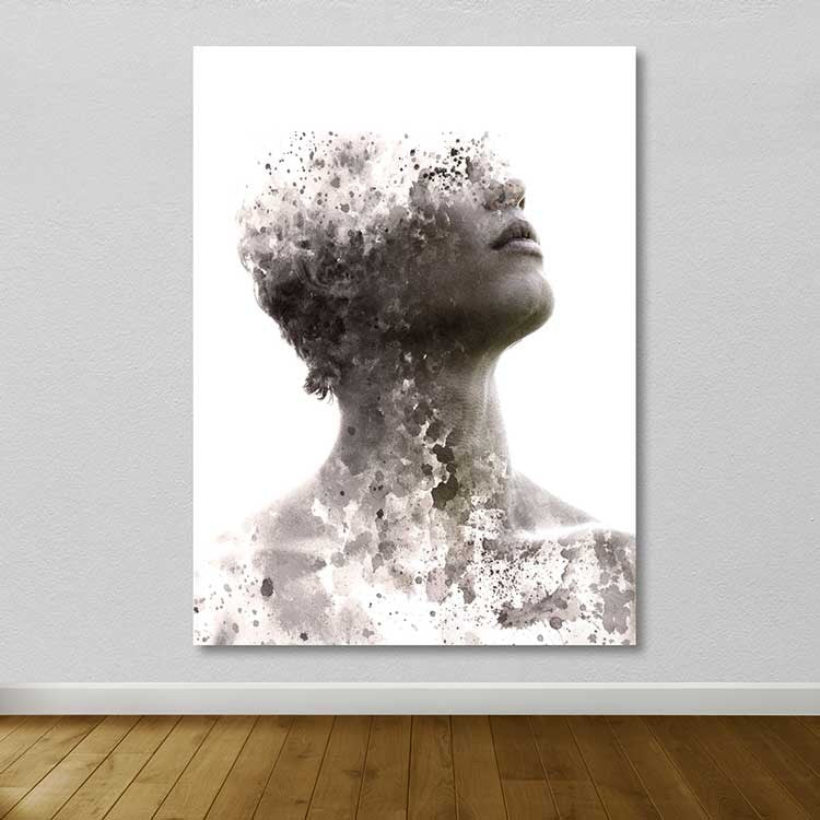 Quadro Decorativo em Canvas Multicolor 100x140 cm com Moldura de Madeira (3–4 cm)