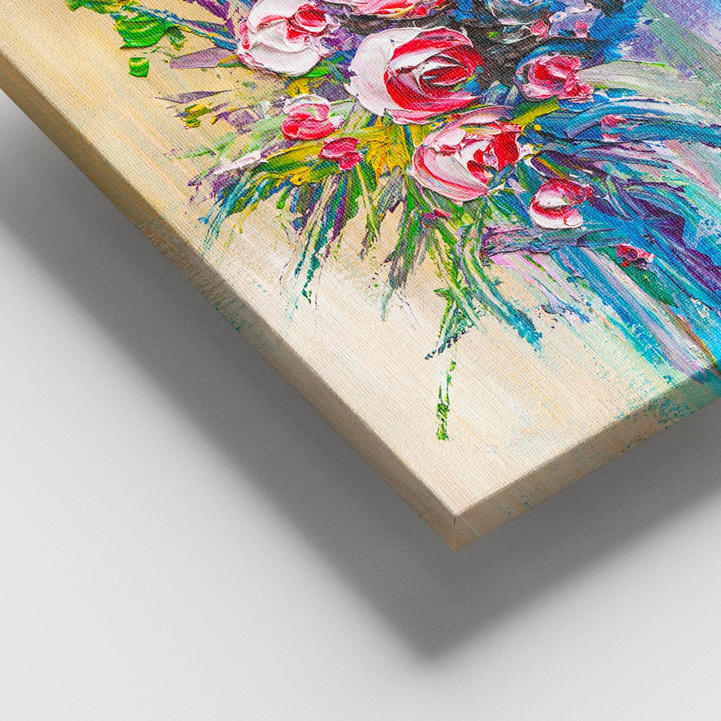 Quadro em Tela Decorativa Multicolor 100x140 cm com Moldura de Madeira (3–4 cm)