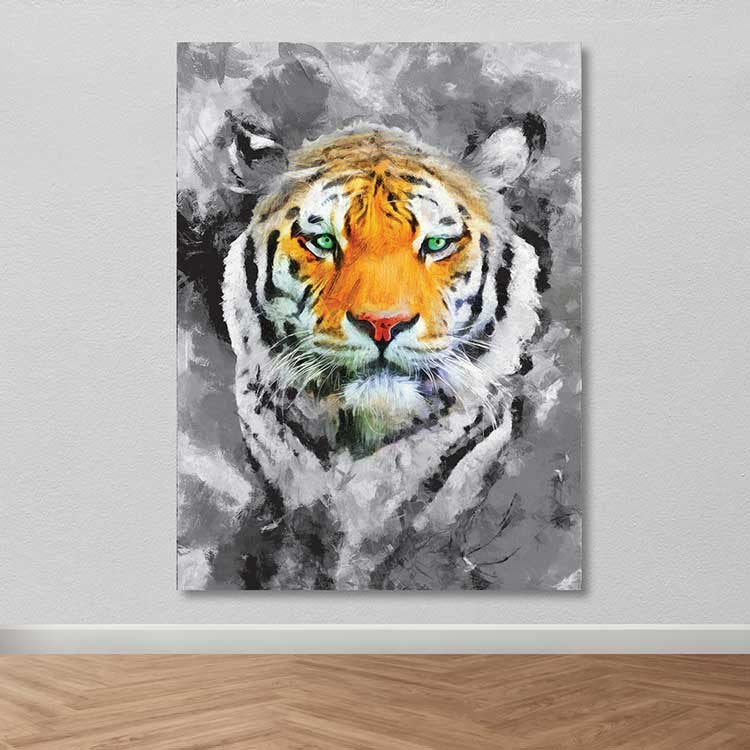 Quadro em Tela Decorativa Multicolor 100x140 cm com Moldura de Madeira (3–4 cm)