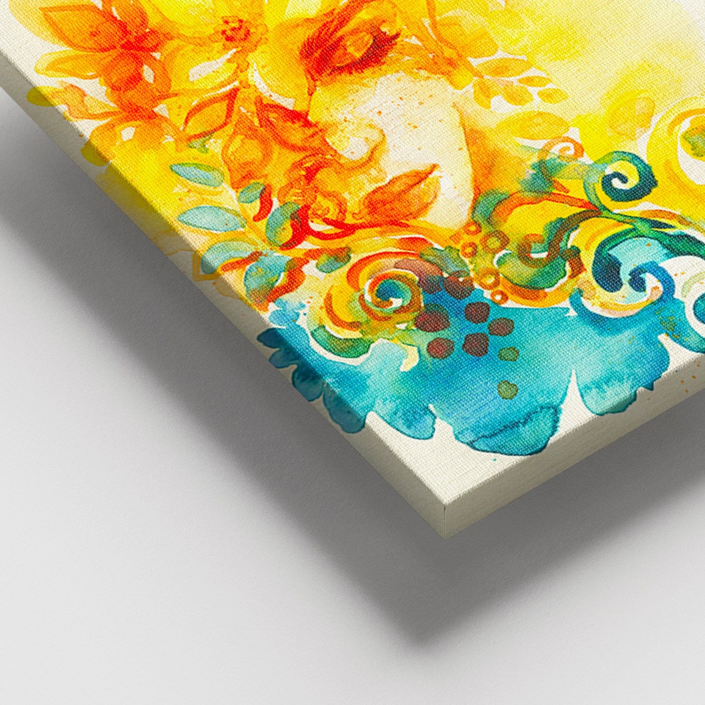 Quadro Decorativo em Tela Canvas Multicolor 100x140 cm com Moldura de Madeira (3–4 cm)