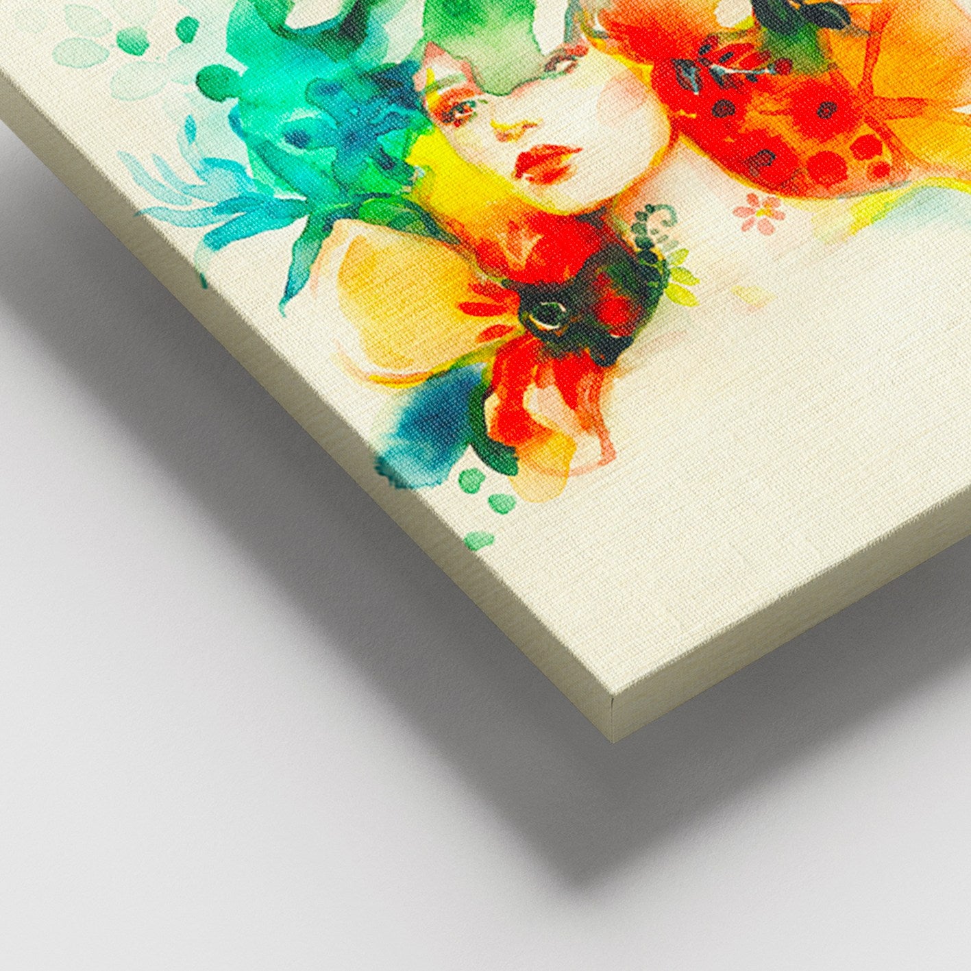 Quadro Decorativo em Canvas 100% Multicolor 100x140 cm com Moldura de Madeira (3–4 cm)