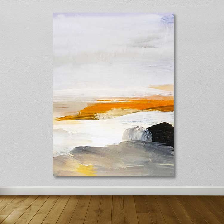 Quadro em Tela Decorativo Multicolor com Moldura de Madeira (3–4 cm) – 100 x 140 cm