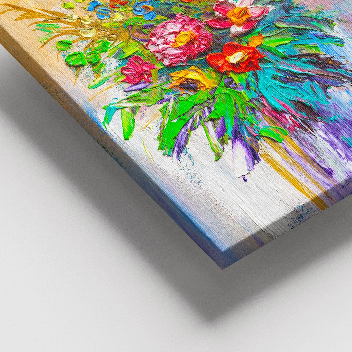 Quadro em Tela Decorativa Multicolorido 100x140 cm, 100% Canvas, com Moldura de Madeira (3–4 cm)