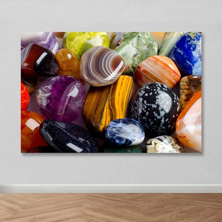 Quadro em Tela Decorativa Multicolor 100x140 cm com Moldura de Madeira (3–4 cm)