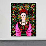 Quadro em Tela Decorativa Multicolor 100x140 cm com Moldura de Madeira (3–4 cm)