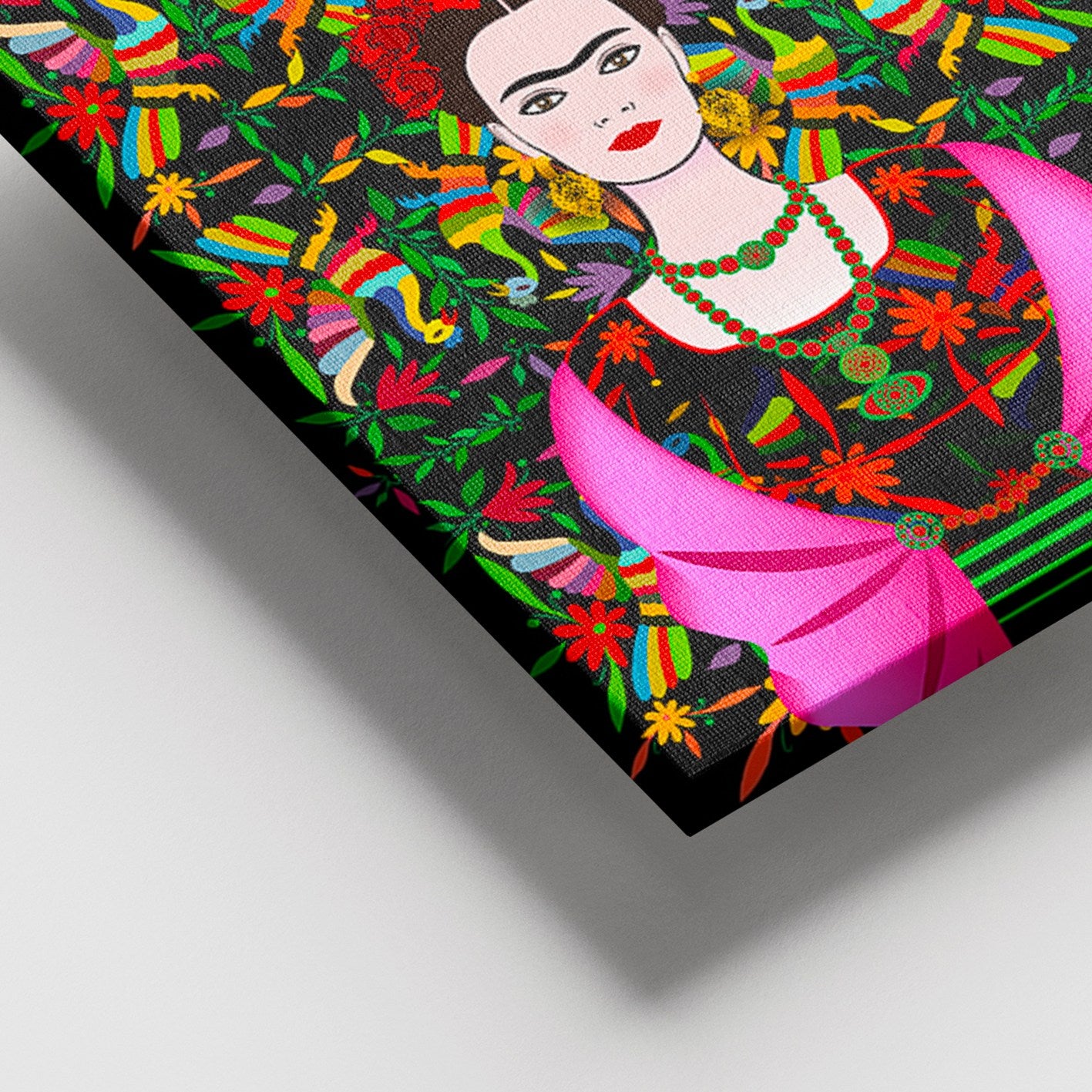 Quadro em Tela Decorativa Multicolor 100x140 cm com Moldura de Madeira (3–4 cm)