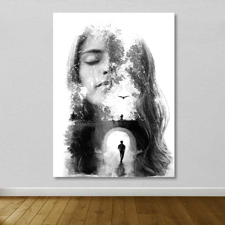 Tela Decorativa em Canvas 100% Multicolor com Moldura de Madeira (3–4 cm), 100x140 cm