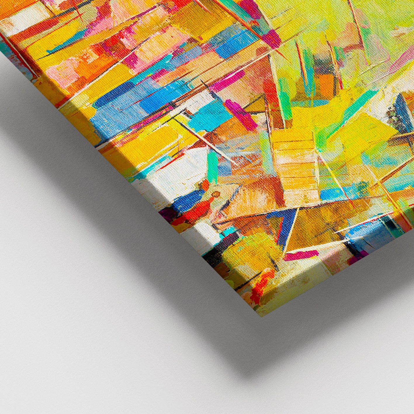 Tela Decorativa em Canvas Multicolor com Moldura de Madeira 100x140 cm