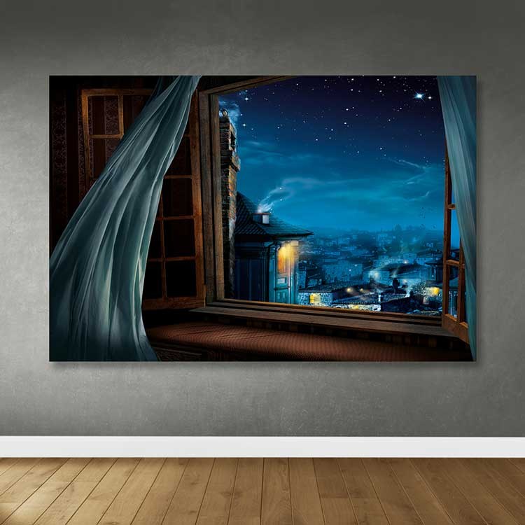 Quadro Decorativo em Tela Multicolor 100x140 cm com Moldura de Madeira (3–4 cm) – Ref. 205DNT1340