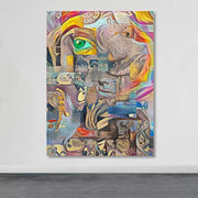 Tela Decorativa em Canvas Multicolor com Moldura 100% Madeira (3–4 cm), 100 x 140 cm