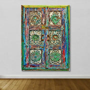 Quadro em Tela Decorativo Multicolor 100x140 cm com Moldura de Madeira (3–4 cm)