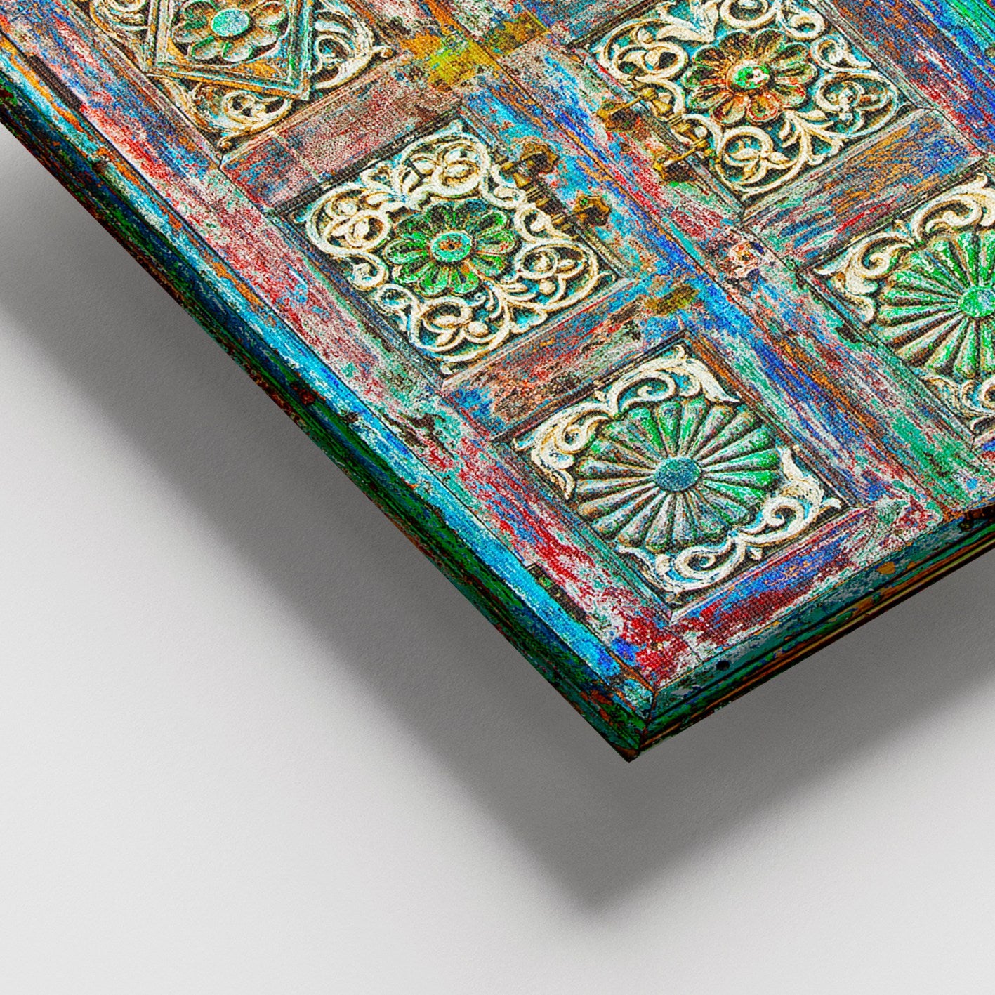 Quadro em Tela Decorativo Multicolor 100x140 cm com Moldura de Madeira (3–4 cm)