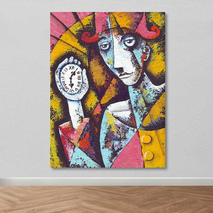 Quadro em Tela Decorativo Multicolor 100 x 140 cm com Moldura 100% Madeira (3–4 cm)