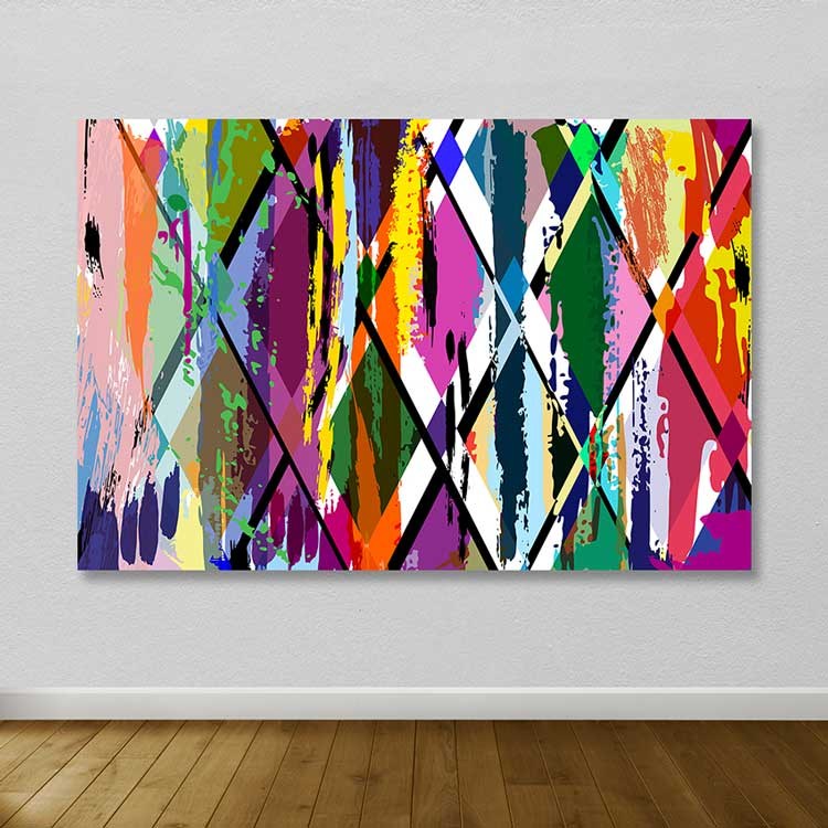 Quadro em Tela Decorativa Multicolor, 100% Canvas, Moldura 100% Madeira (3–4 cm), 100 x 140 cm – DEV02368100140