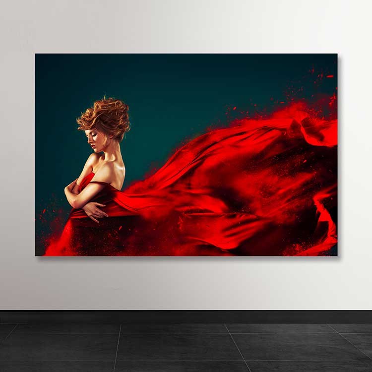 Quadro em Tela Decorativa Multicolor 100x140 cm com Moldura de Madeira 3-4 cm (100% Canvas)