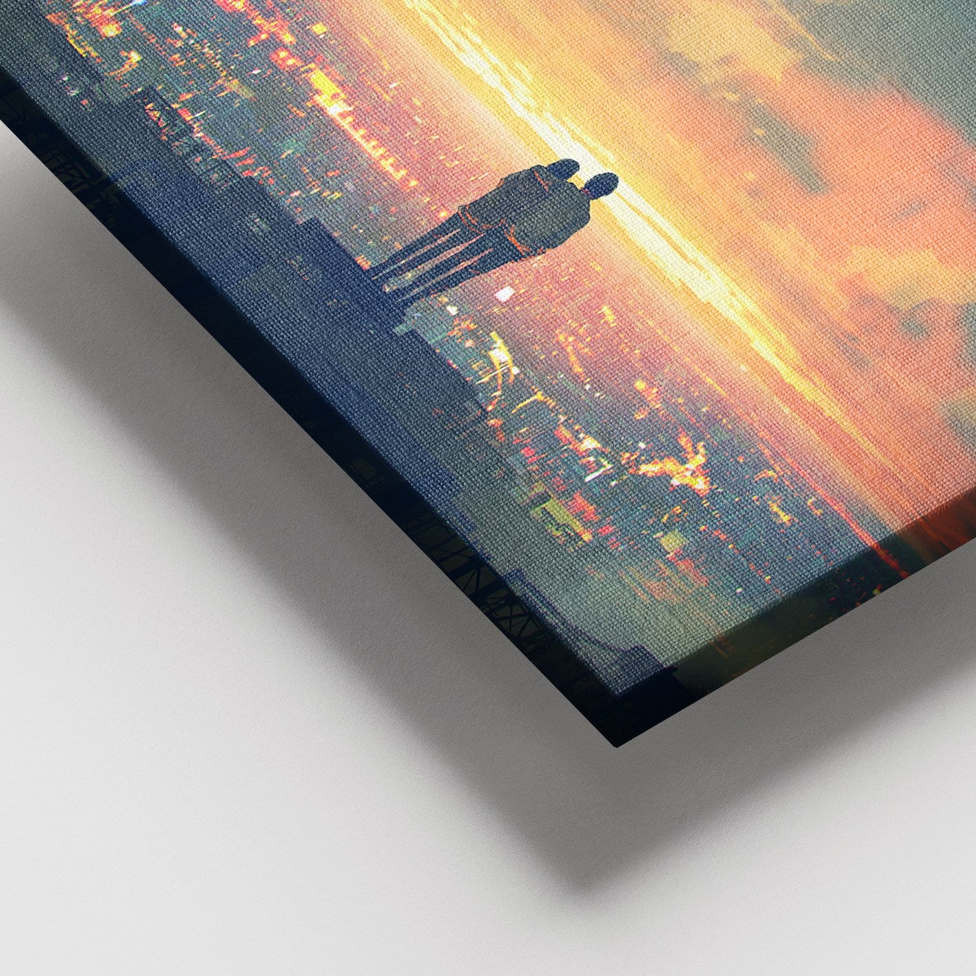 Tela Decorativa Multicolor 100x140 cm com Moldura de Madeira (3–4 cm), 100% Canvas