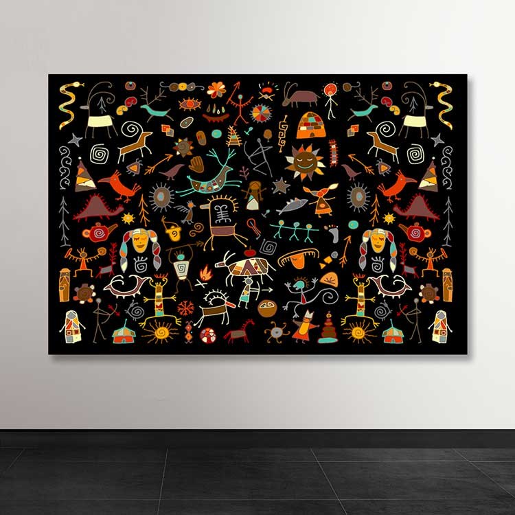 Quadro em Tela Decorativo Multicolor 100x140 cm – 100% Canvas com Moldura de Madeira (3–4 cm)