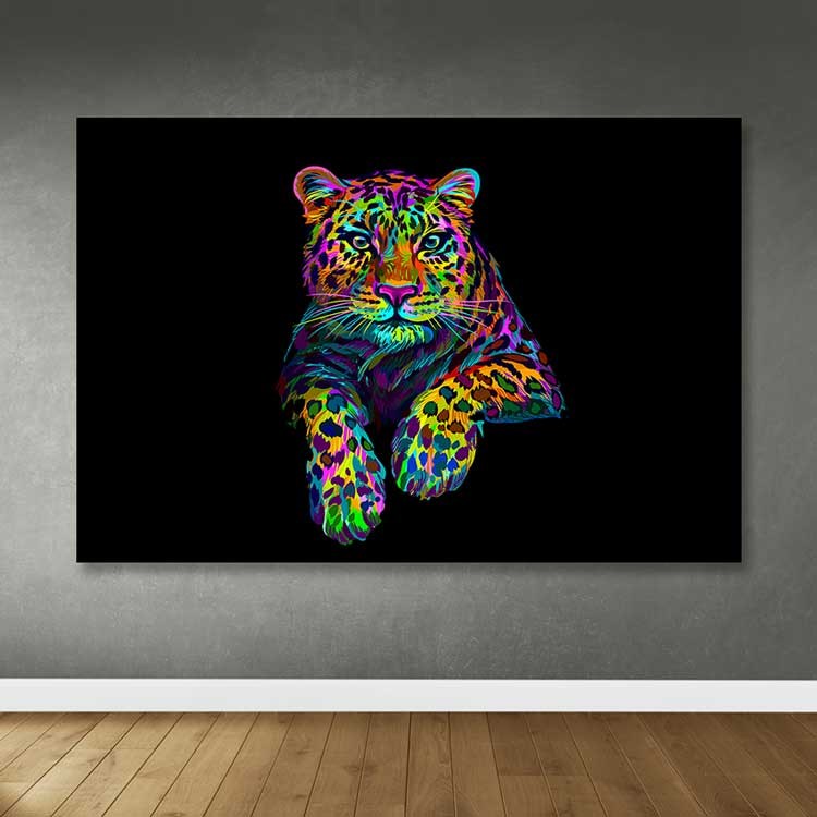 Tela Decorativa Multicolor 100x140 cm com Moldura de Madeira (3–4 cm) – 100% Canvas