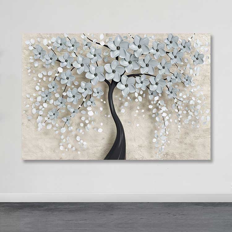 Quadro Decorativo em Tela Multicolor 100x140 cm com Moldura de Madeira (3–4 cm)