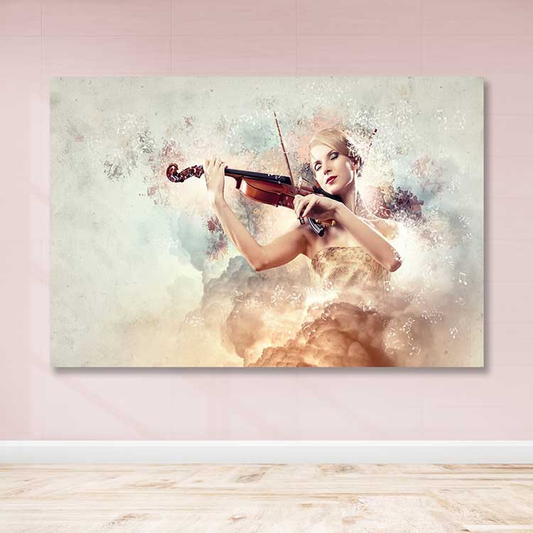 Quadro em Tela Decorativo Multicolor 100x140 cm – 100% Canvas, Moldura de Madeira 3–4 cm