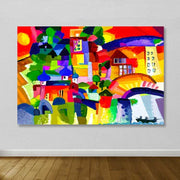 Quadro em Tela Decorativa Multicolor 100 x 140 cm, Moldura de Madeira (3–4 cm), 100% Canvas – DEV02394100140