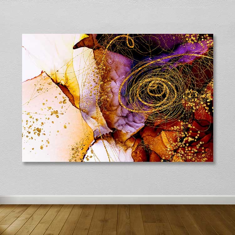 Quadro em Tela Decorativo Multicolor 100x140 cm com Moldura de Madeira (3–4 cm)