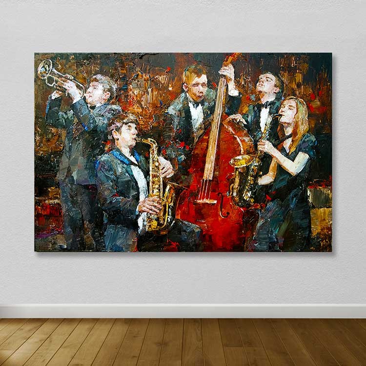 Quadro em Tela Decorativo Multicolor 100 x 140 cm com Moldura de Madeira (3–4 cm)