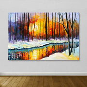 Tela Decorativa em Canvas Multicolorida com Moldura de Madeira (3–4 cm), 100x140 cm