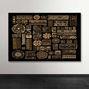 Quadro Decorativo em Tela 100% Canvas Multicolor 100 x 140 cm com Moldura de Madeira (3–4 cm)