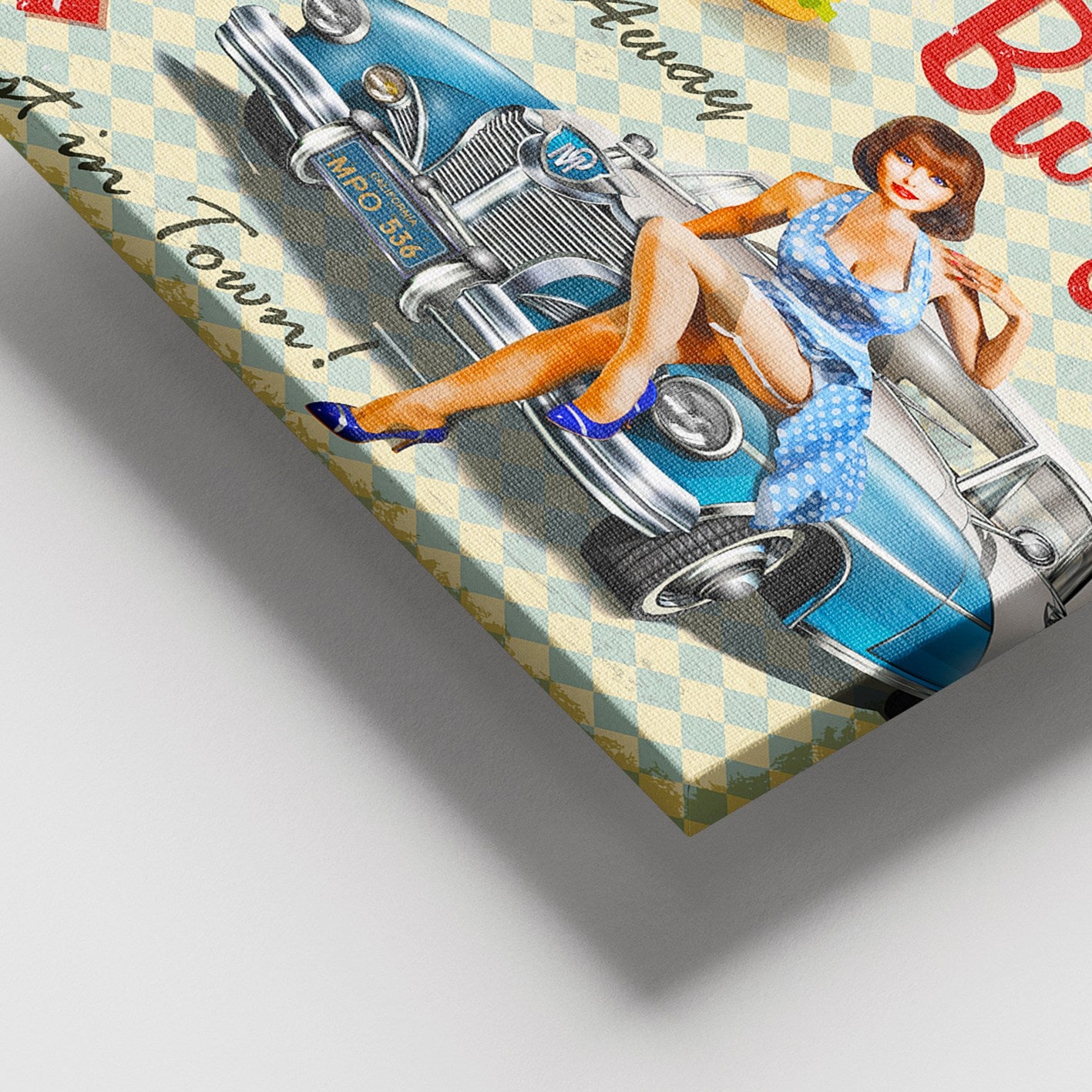 Quadro em Tela Decorativo Multicolorido 100 x 140 cm com Moldura de Madeira (3–4 cm)