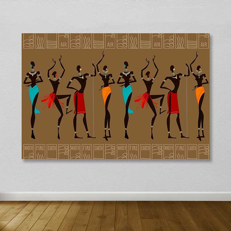 Quadro em Tela Decorativa Multicolor 100x140 cm com Moldura de Madeira (3–4 cm) – 100% Tela | Ref. 205DNT1418