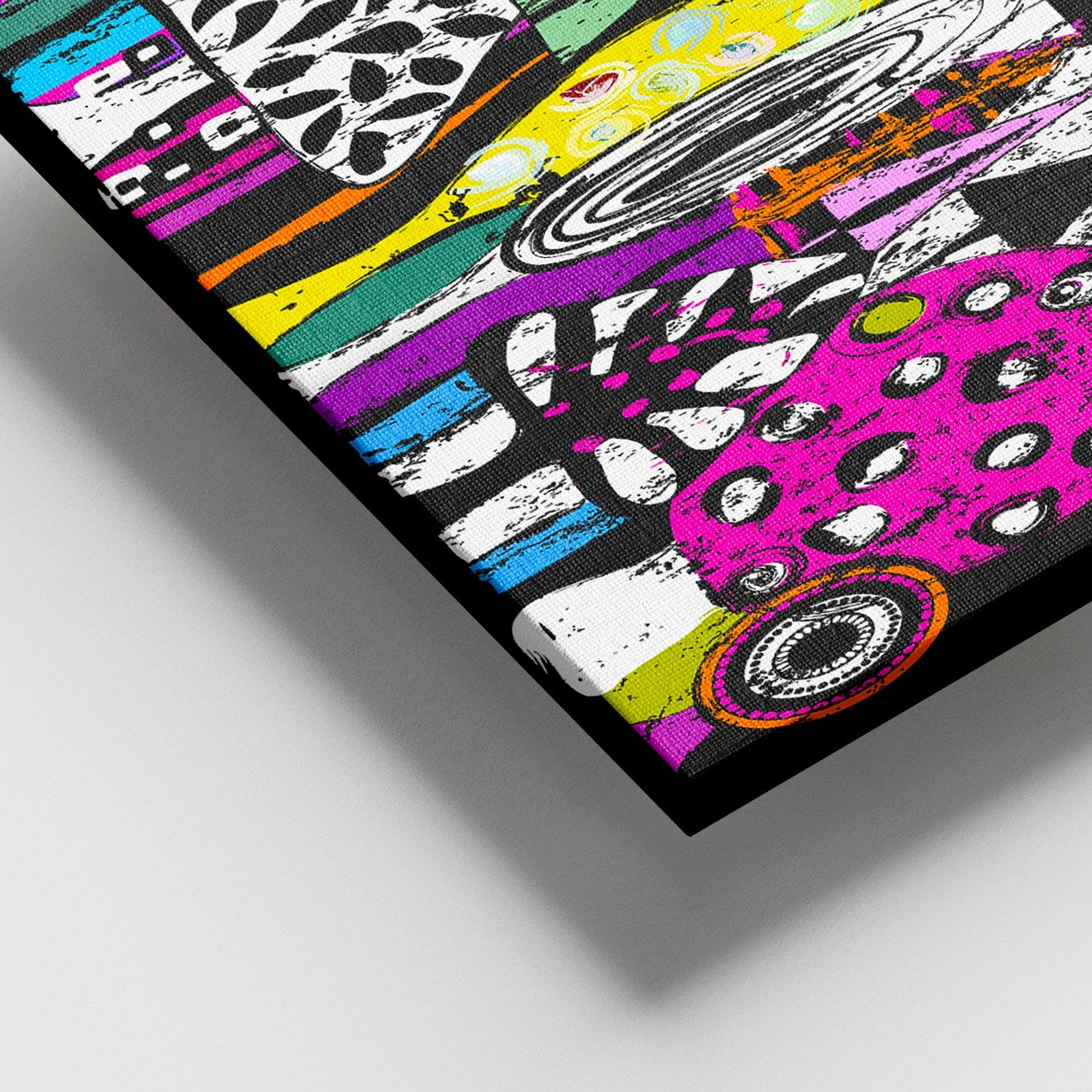 Quadro Decorativo em Tela 100% Canvas Multicolor 100x140 cm com Moldura de Madeira (3–4 cm)