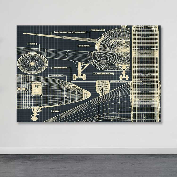 Quadro em Tela Decorativa Multicolor, 100% Canvas, Moldura de Madeira 3-4 cm, 100 x 140 cm