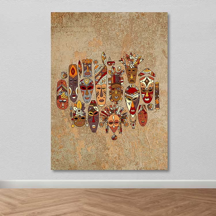 Tela Decorativa Multicolor 100x140 cm em 100% Canvas com Moldura de Madeira (3–4 cm) - DEV02435100140