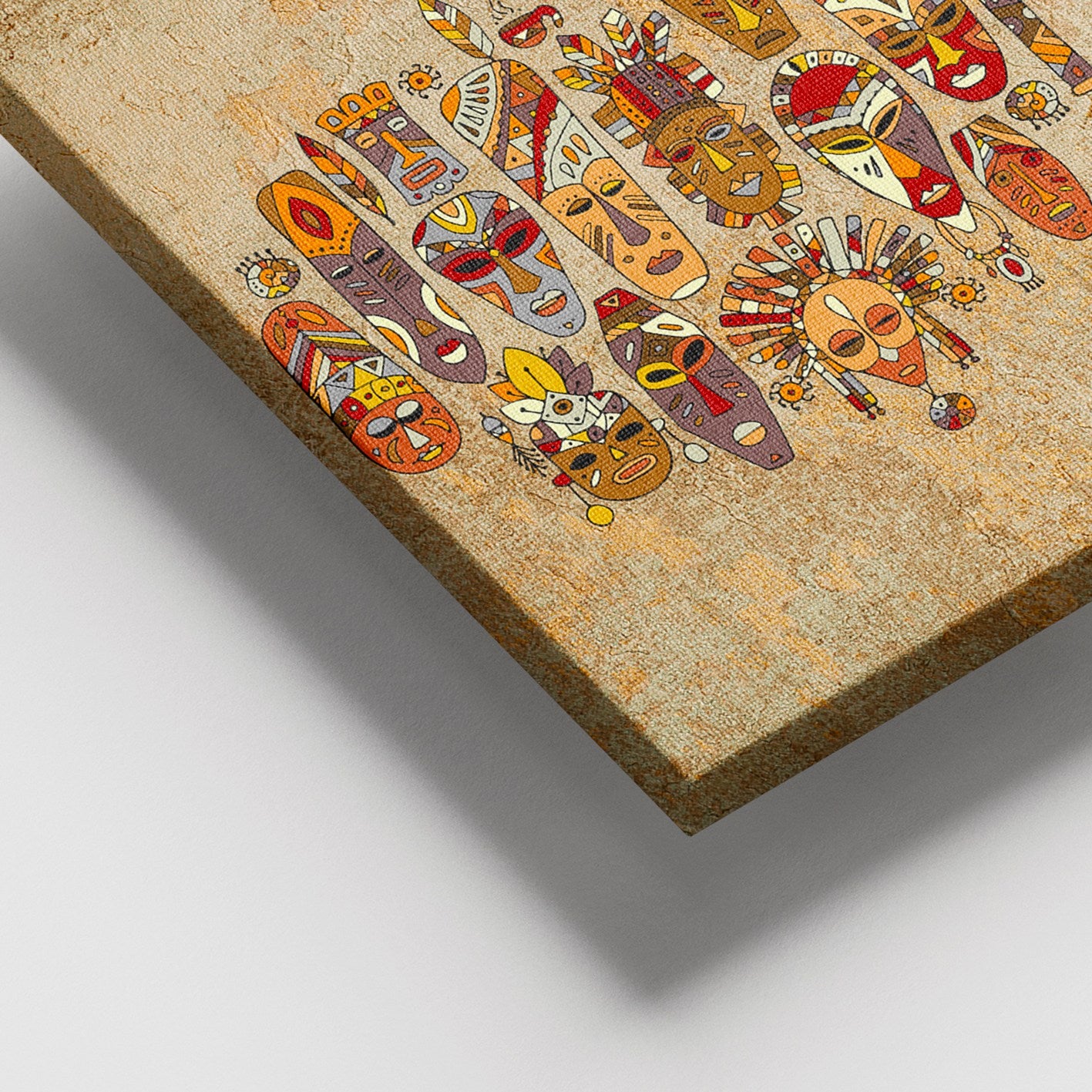 Tela Decorativa Multicolor 100x140 cm em 100% Canvas com Moldura de Madeira (3–4 cm) - DEV02435100140