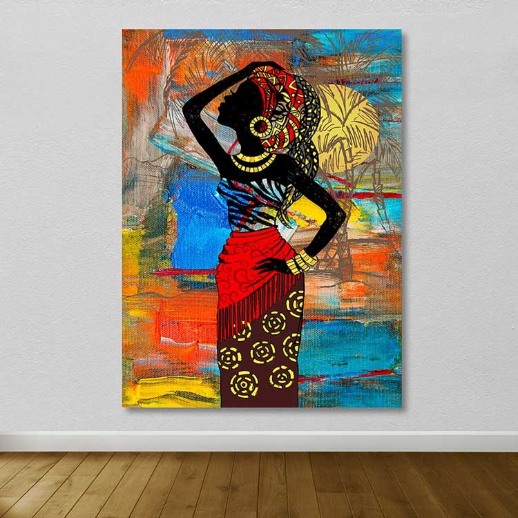 Tela Decorativa Multicolor 100x140 cm com Moldura de Madeira (100% Tela, Espessura 3–4 cm)