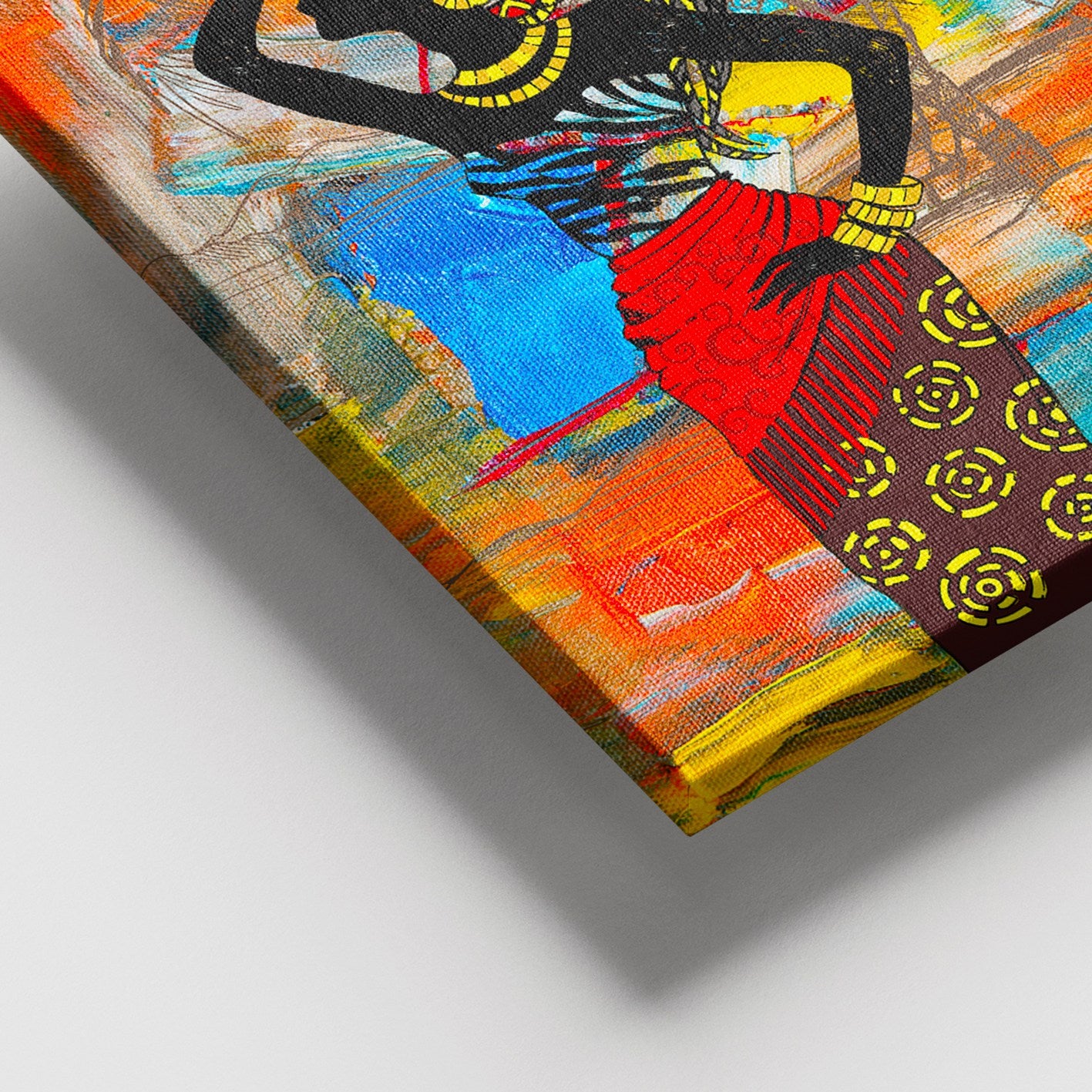 Tela Decorativa Multicolor 100x140 cm com Moldura de Madeira (100% Tela, Espessura 3–4 cm)