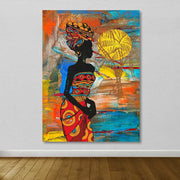 Quadro em Tela Decorativa Multicolor 100x140 cm com Moldura de Madeira (3–4 cm) – 100% Canvas