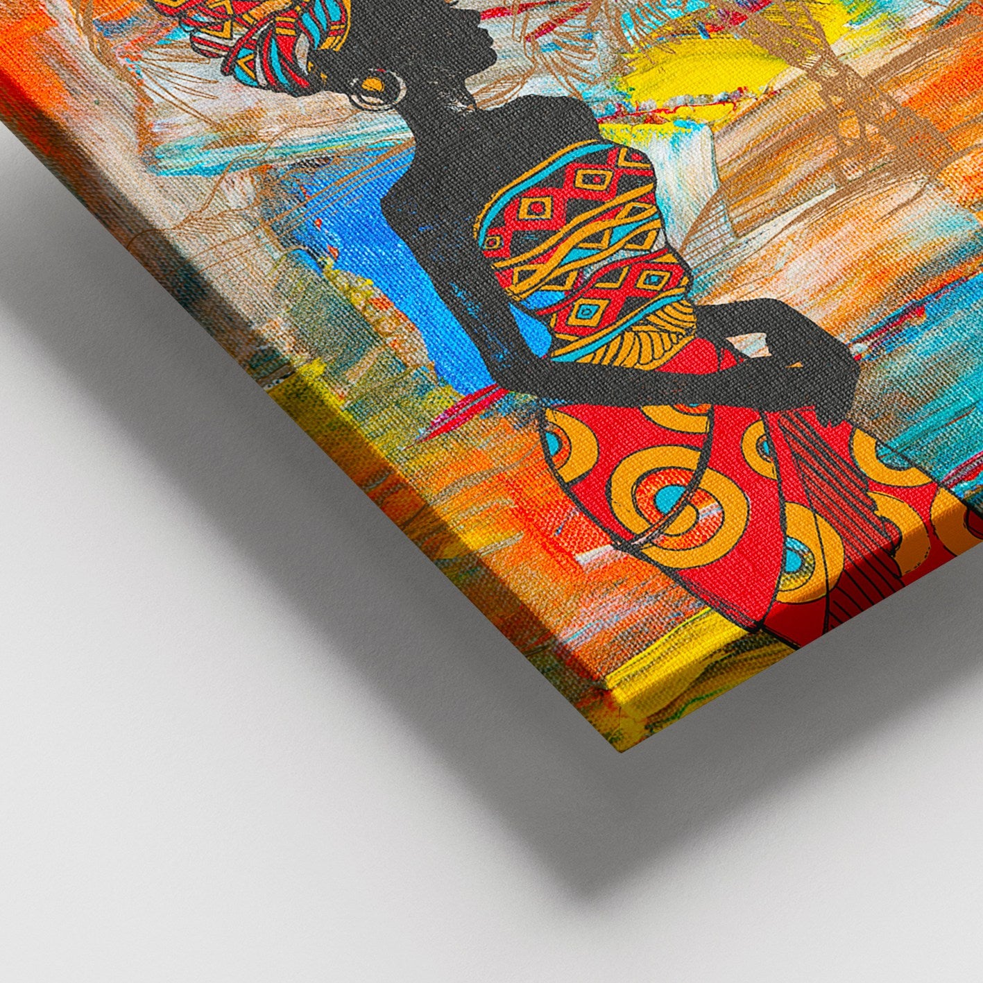 Quadro em Tela Decorativa Multicolor 100x140 cm com Moldura de Madeira (3–4 cm) – 100% Canvas