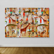 Pintura em Tela Decorativa Multicolor 100x140 cm – 100% Tela, Moldura de Madeira (3–4 cm)