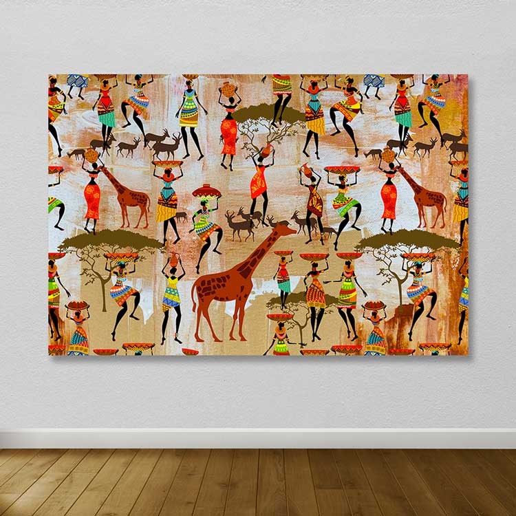 Pintura em Tela Decorativa Multicolor 100x140 cm – 100% Tela, Moldura de Madeira (3–4 cm)