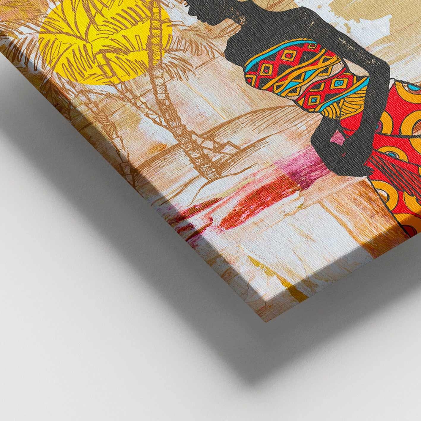 Quadro em Tela Decorativa Multicolor 100x140 cm com Moldura de Madeira (3–4 cm)