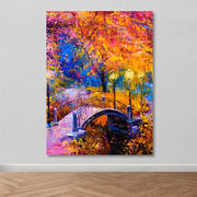 Quadro em Tela Decorativa Multicolor 100x140 cm com Moldura de Madeira (3–4 cm)