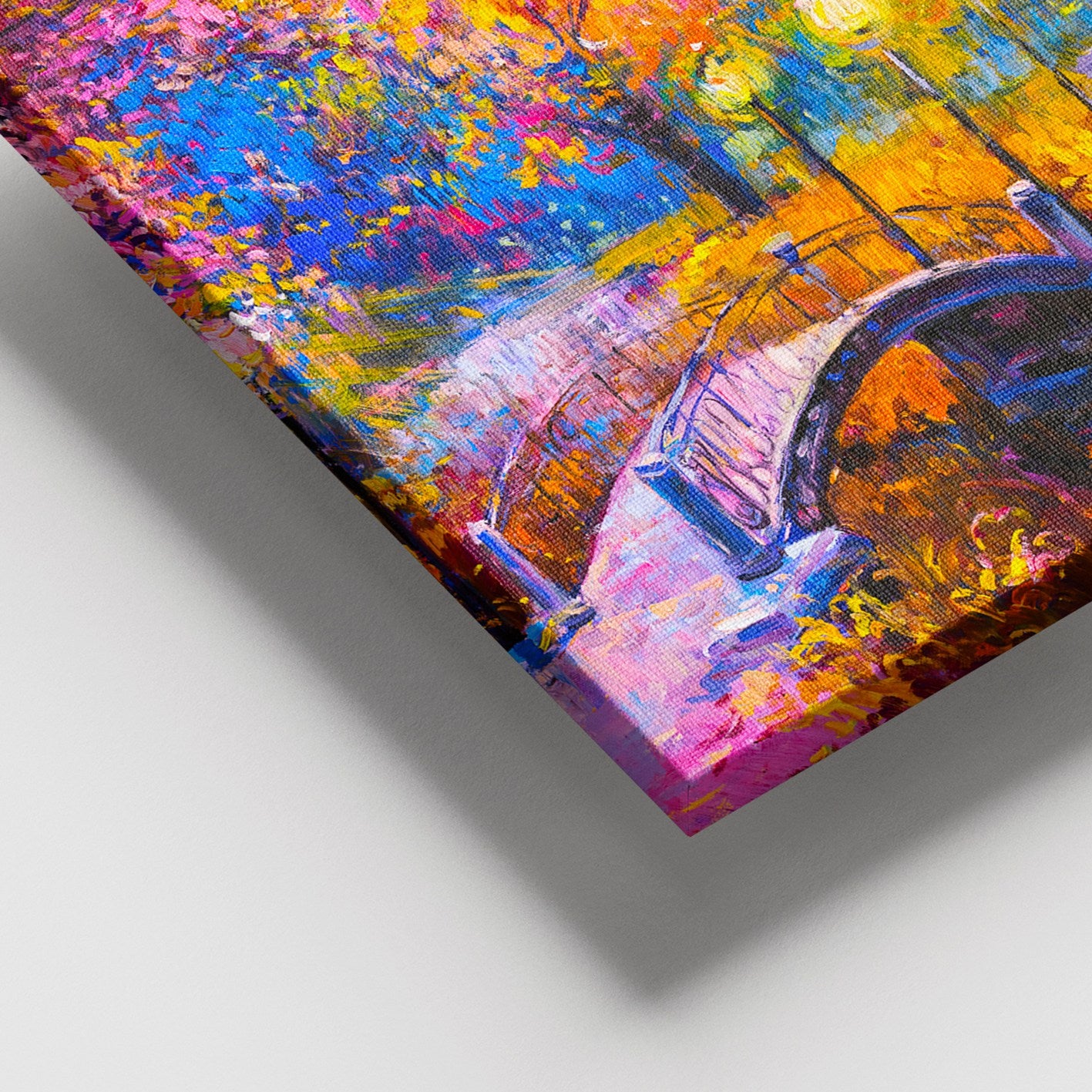 Quadro em Tela Decorativa Multicolor 100x140 cm com Moldura de Madeira (3–4 cm)