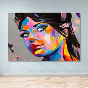 Quadro em Tela Decorativa Multicolor 100x140 cm com Moldura de Madeira (3-4 cm)