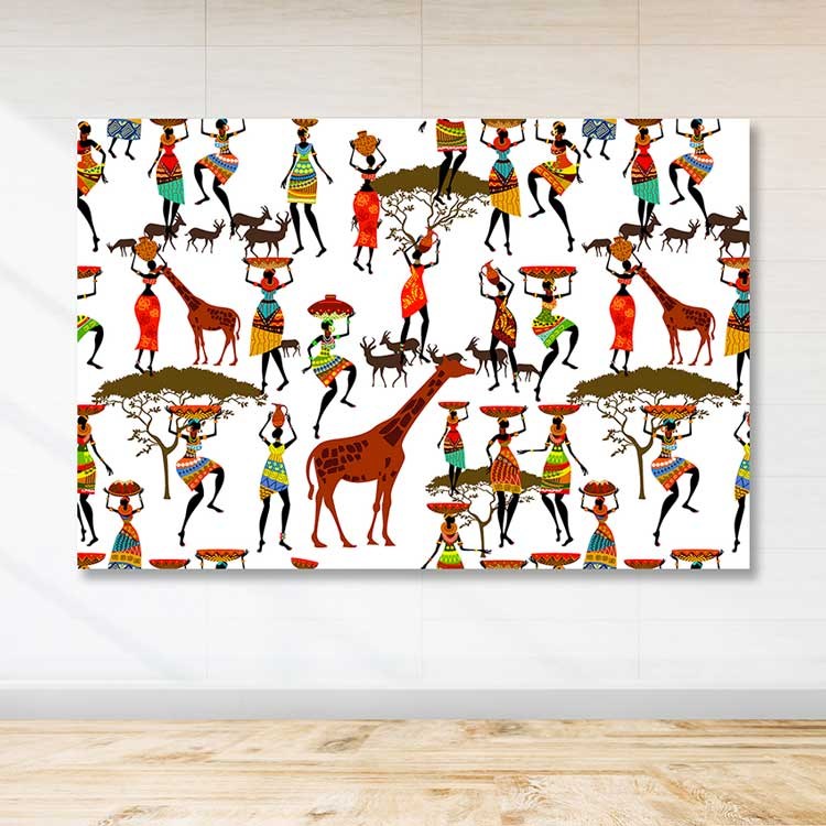 Tela Decorativa Multicolor com Moldura de Madeira 100 x 140 cm