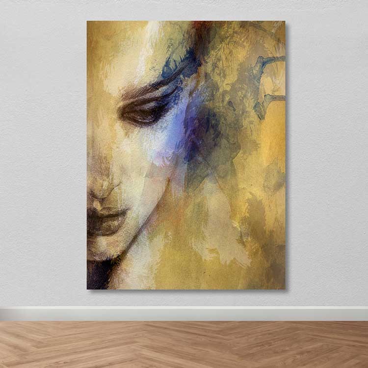 Quadro Decorativo em Tela Multicolor 100x140 cm com Moldura de Madeira (Espessura 3–4 cm)