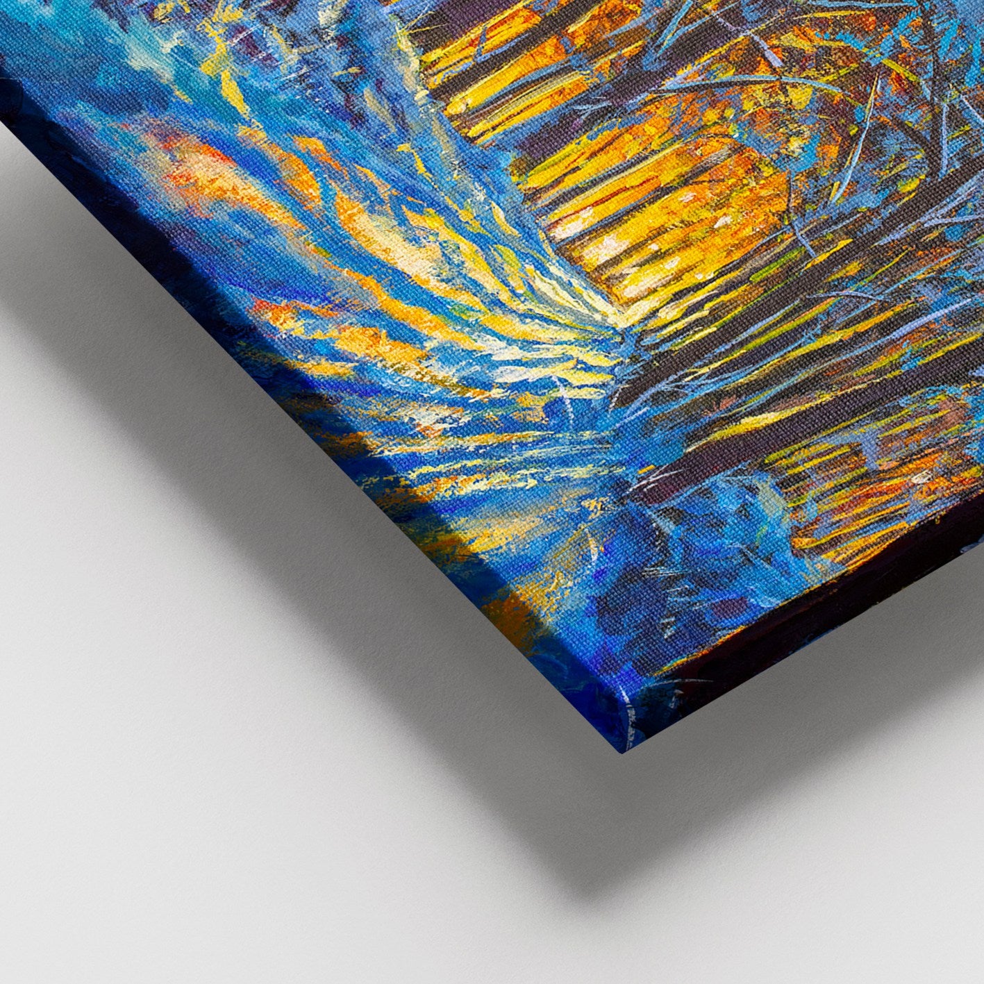 Quadro em Tela Decorativa Multicolor com Moldura de Madeira (3-4 cm), 100 x 140 cm