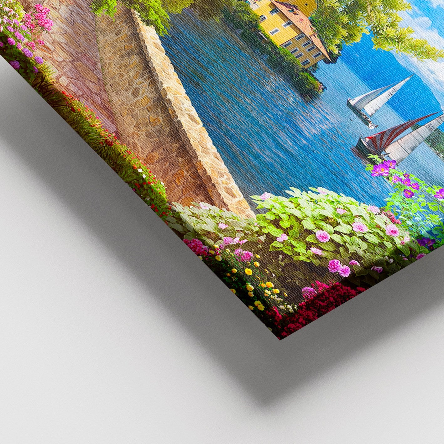 Quadro em Tela Decorativo Multicolor 100x140 cm com Moldura de Madeira (3–4 cm)